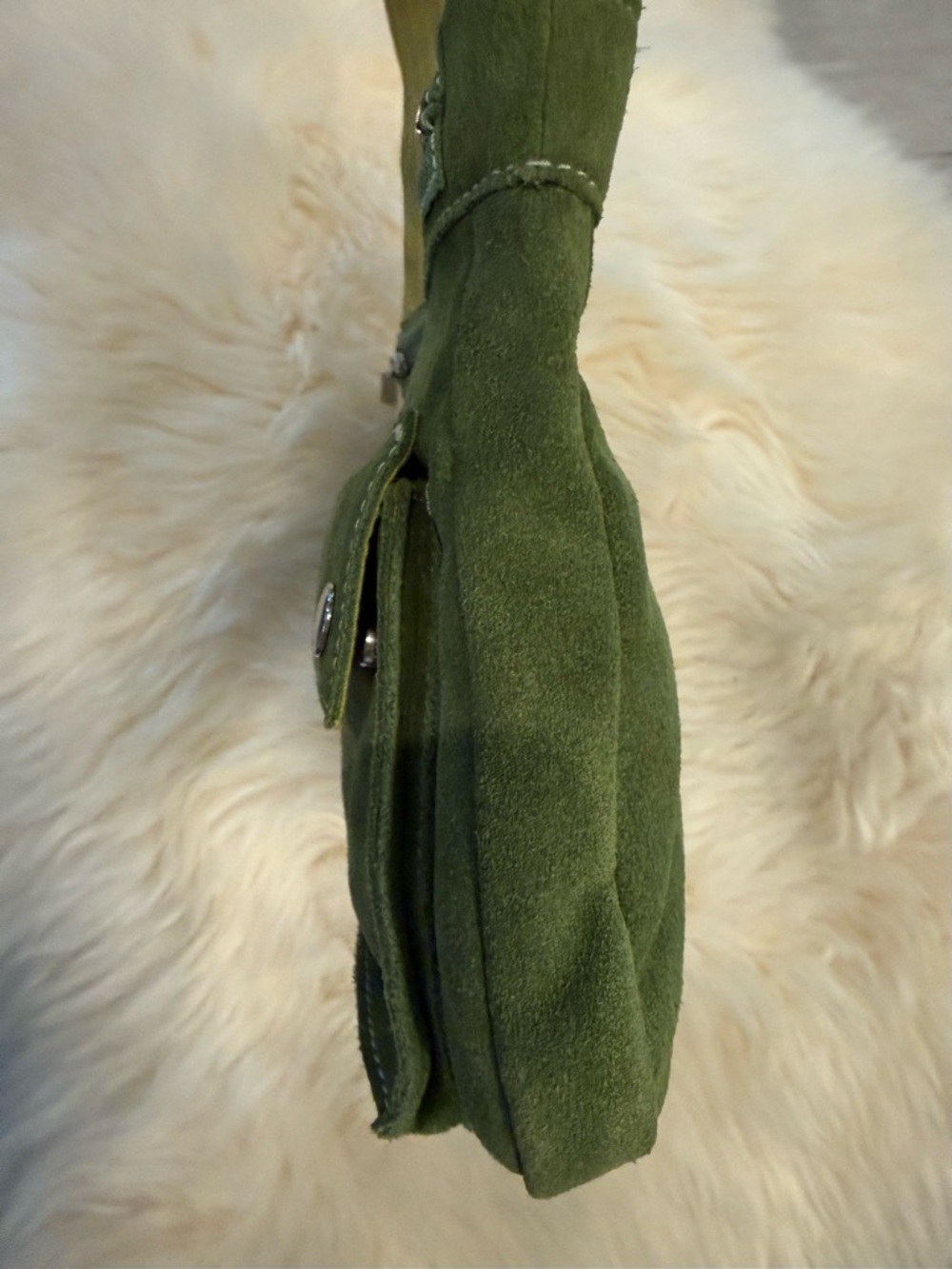 Banana Republic Olive Green Suede Shoulder Bag - Picture 6 of 15